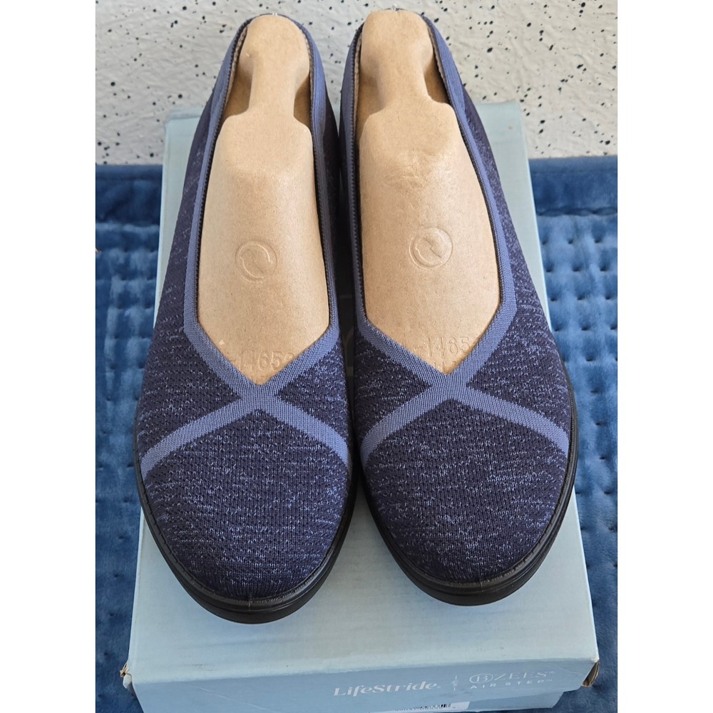 Bzees Award Navy Knit Slip On Loafers Womens 11M Machine‎ Washable Comfort Flats